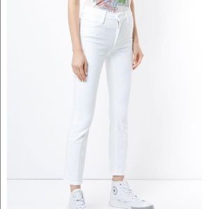 Mother White Mid-Rise Slim Straight Ankle sz26 NWT